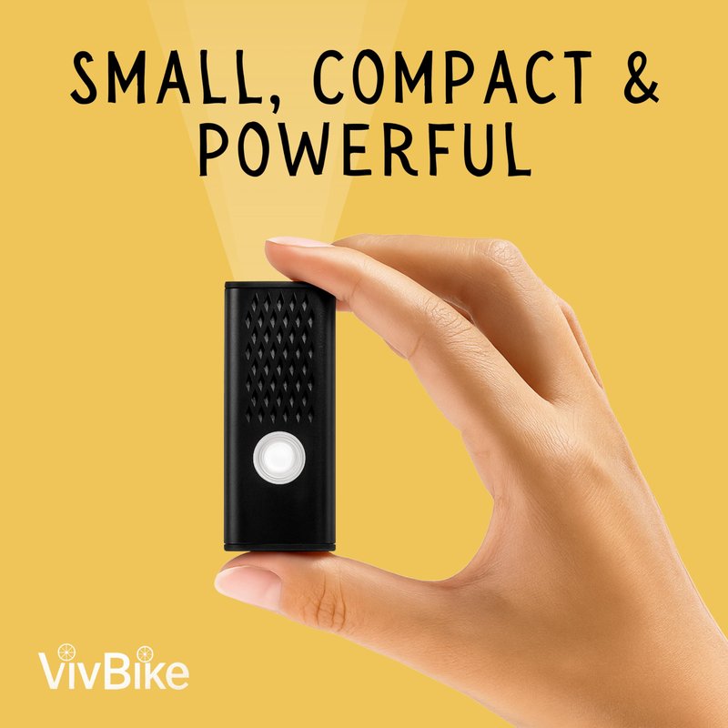 VivBike Rechargeable Bicycle Lights Set for Daily Use, LED Front Light and Rear Light, USB Mini Rechargeable, IPX4 Waterproof, Easy Mount | A HerTime2 Brand
