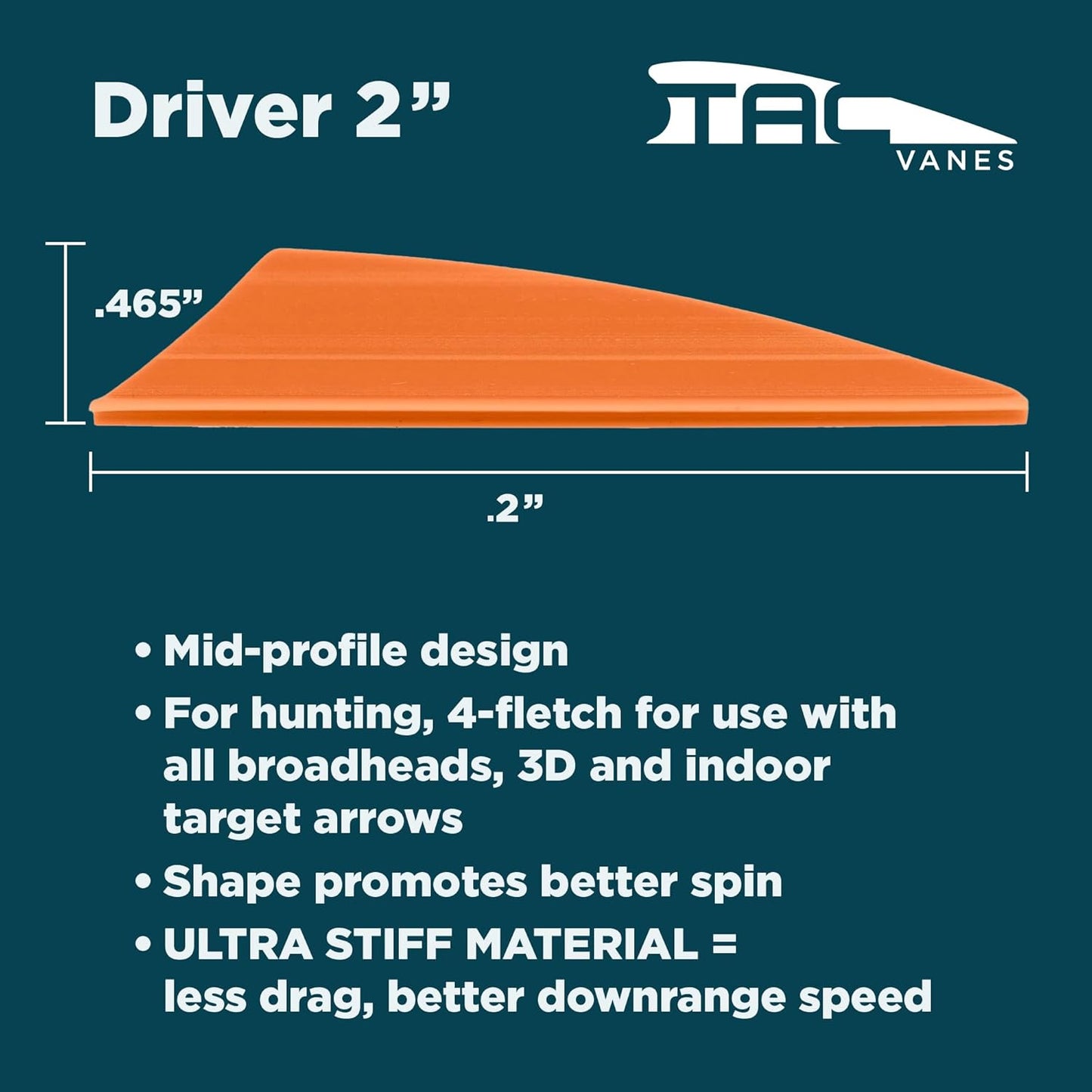TAC Vanes Driver Hybrid Vanes - Premium Archery Vanes for Bowhunting & Recreational Shooting