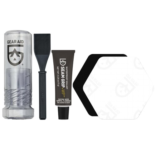 GEAR AID Seam Grip WP Repair Kit - Waterproof Adhesive 0.25 oz with Tenacious Tape Patches (Black & Clear) for Tents, Jackets & Gear Repairs