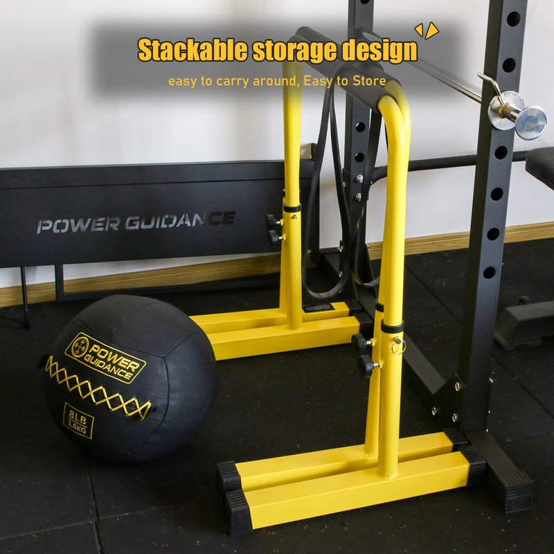 POWER GUIDANCE Dip Bar, Dip Stand Station for Full Body Strength Training, Adjustable Height 30Inches - 38.6Inched, Capacity 1200Lbs, 3 Colors Available (black)