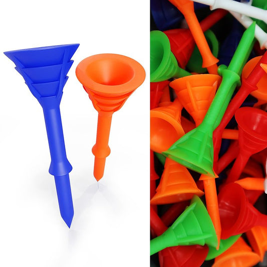 FINGER TEN Golf Tees Plastic Unbreakable Tee 3 1/4 Inch 60 Pack, Durable Stable Golf Tee 4 Colors Available for Practice (Multicolor, 3 1/4 Inch(60 Pack))
