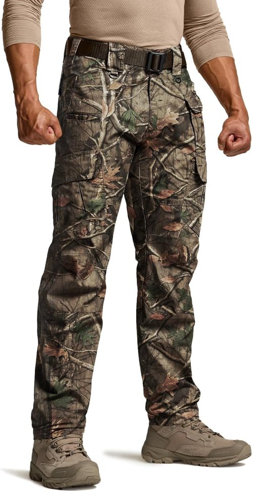 CQR Men's Tactical Pants - Lightweight Water-Resistant Ripstop Cargo for EDC & Hiking | Outdoor Apparel