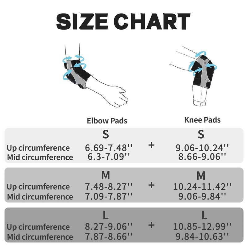 YEEKORO Kids/Youth Knee Pads + Elbow Pads, Compression Support Sleeve with Thickened Pad, Breathable & Lightweight Protective Gear for Basketball Wrestling Football Volleyball Snowboarding Dance(S)