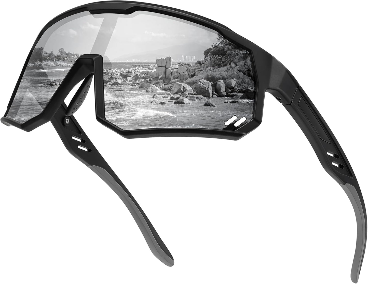 Polarized Sports Sunglasses - UV400 Protection for Men & Women | Wrap-Around Design for Cycling & Running
