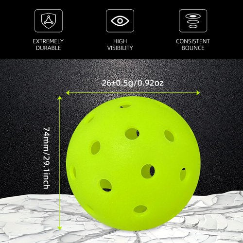 HTPICK 6-Pack Premium Pickleball Balls | Crack-Resistant | 40 Holes Outdoor & Indoor Pickle Balls | High Bounce, Perfectly Balanced Pickle Ball for Tournament Play | Advanced Aerodynamics |