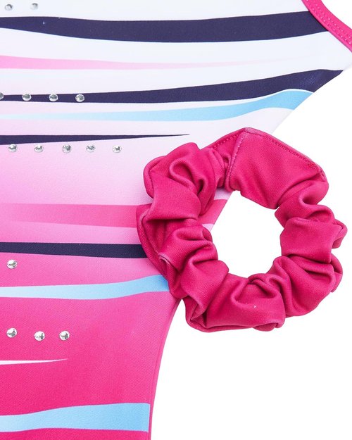 Gogokids Gymnastics Leotards for Girls Sparkly Rhinestone Dance Unitard with Shorts & Hair Scrunchie Activewear for 3–12Y
