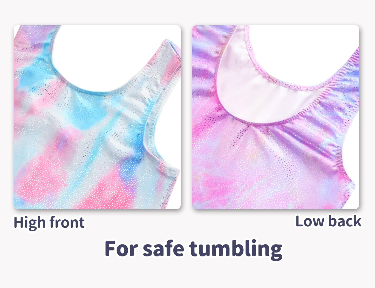 Snowheart Gymnastics Leotards for Girls 2-Pack, Sparkly Toddler Biketards Sleeveless for Tumbling Dance Classes