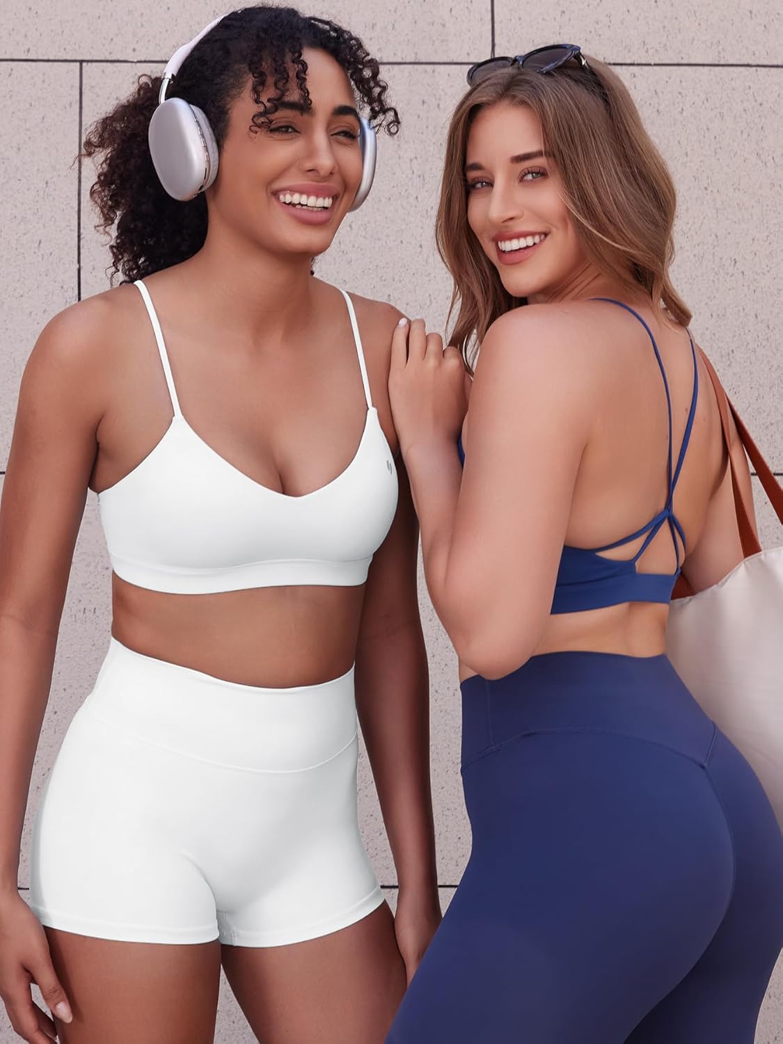 YEOREO Yaciny Y-Back Sports Bra for Women | Padded V-Neck Strappy Gym & Yoga Top