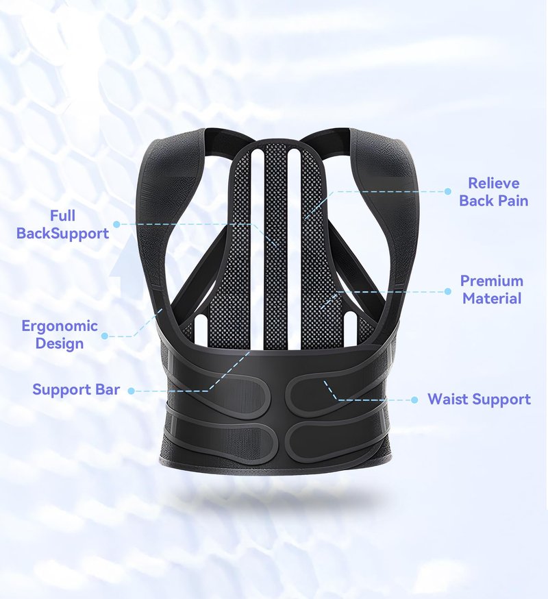 ZIMAOSHAN Posture Brace for Women & Men - Adjustable Back Brace for Spine Alignment, Shoulder Support, and Pain Relief from Scoliosis & Hunchback – Comfortable Posture Corrector Brace (Medium)