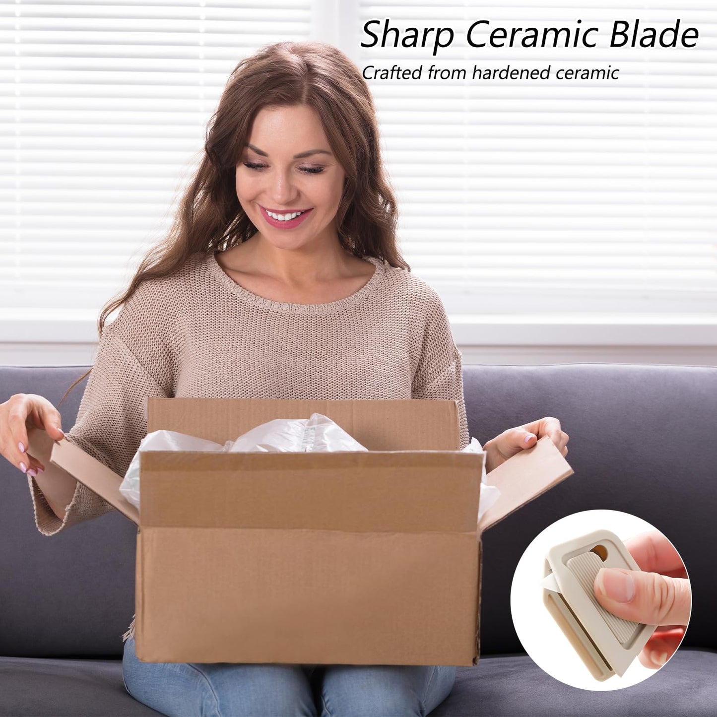 2Pack Creative Magnetic Box Cutter –Cardboard Cutting Tool, Retractable Envelope Letter Opener Unpacker with Ceramic Blade, Safe for Home and Office Use