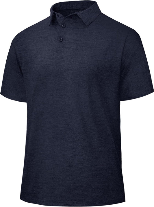 BOOJO Men's Polo Shirts - Quick Dry Moisture-Wicking Black Short Sleeve Golf T-Shirts | Casual & Athletic Wear