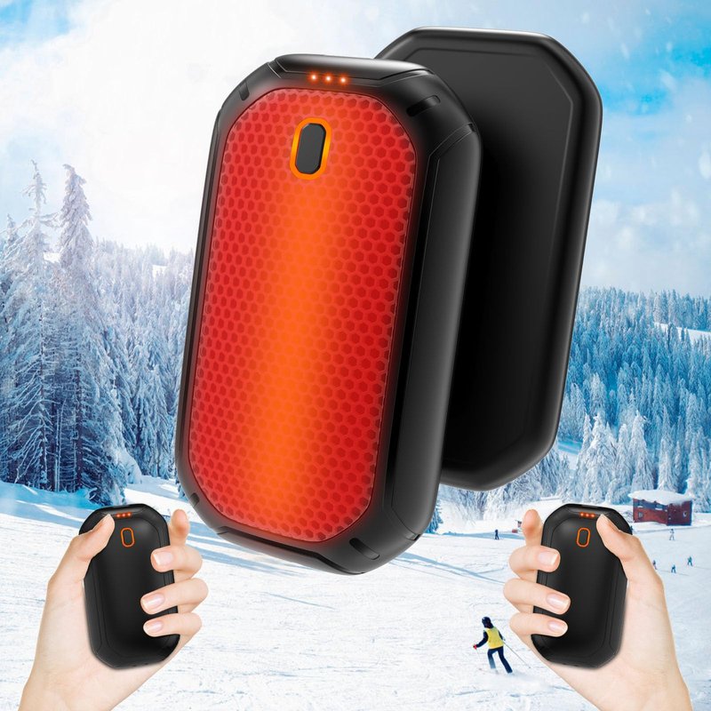 2 Pack Hand Warmers Rechargeable, 2025 New Portable Magnetic Electric with 12hrs Warmth, Double-Sided Heating Pocket Size for Outdoors, Camping - Black