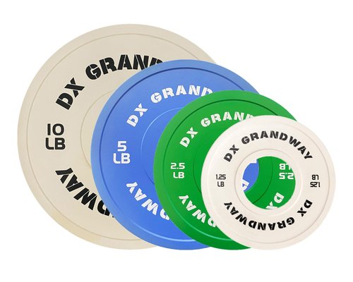 [17.5LB Pack] DX Grandway Fitness Weight Plates 1.25LB 2.5LB 5LB 10LB 25LB 45LB Pairs Singles Support Plates for Weight Lifting Bumper Strength Training Weight Plates Steel Rubber