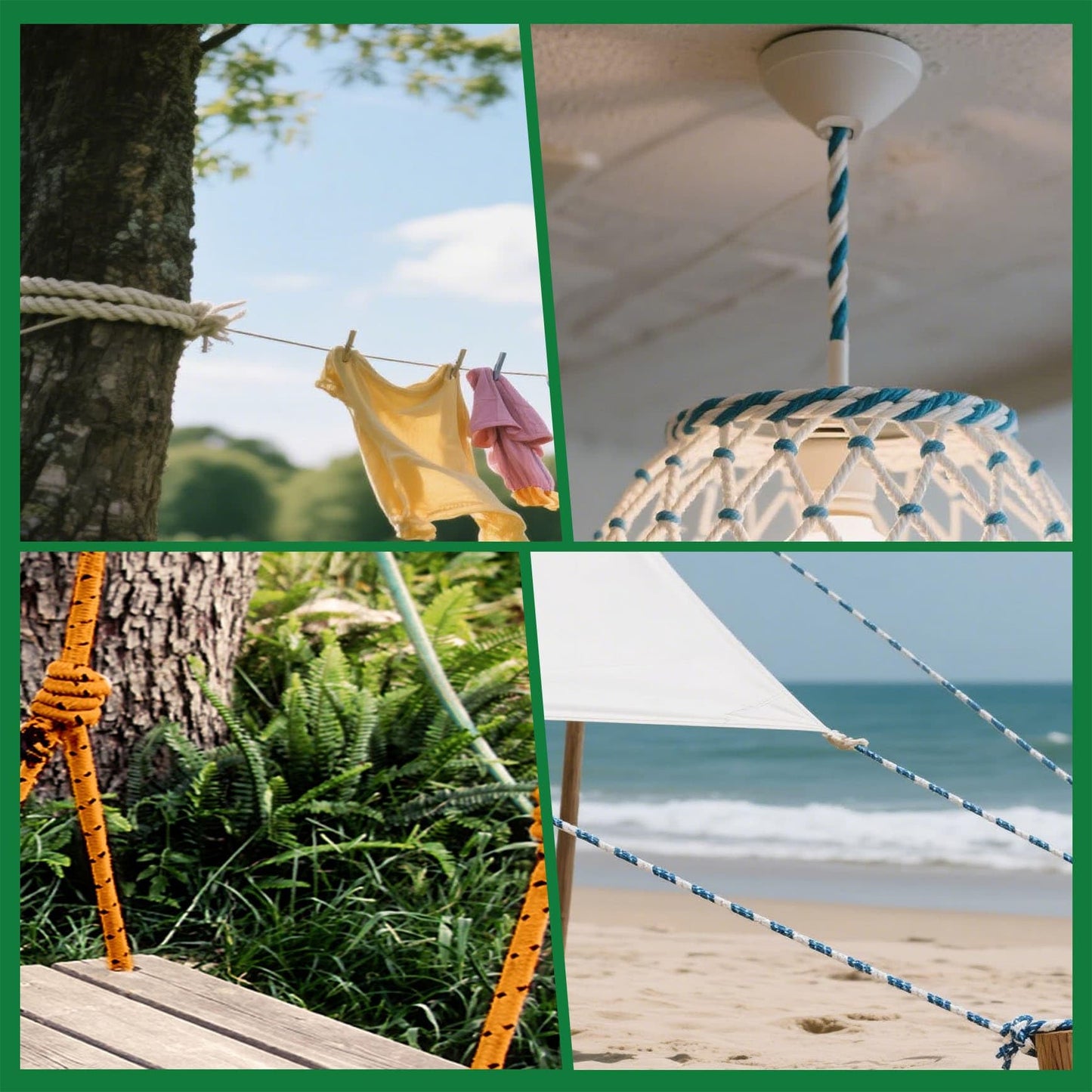 3/4 in 150 FT Braided Rope 16500 LBS Breaking Strength High Force Polyester Rope Suitable for Swing Camping Tree Work Arborist Rigging White Grey Blue