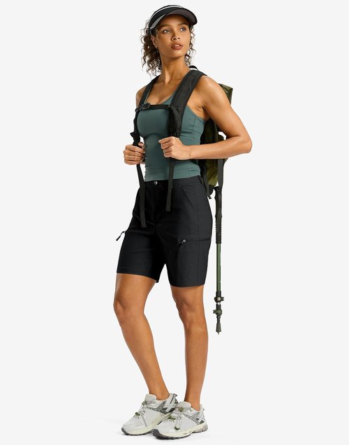 G Gradual Women's Hiking Cargo Shorts - Quick Dry, Lightweight Summer Travel Shorts with Pockets