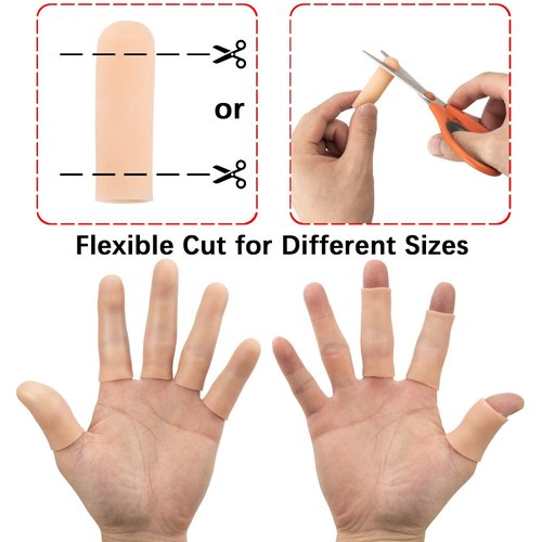 ANCIRS Gel Finger Support Protector Gloves, Gel Finger Cots/Covers - Different Sizes Silicone Fingertips for Hands Cracking, Eczema Skin (40pcs)
