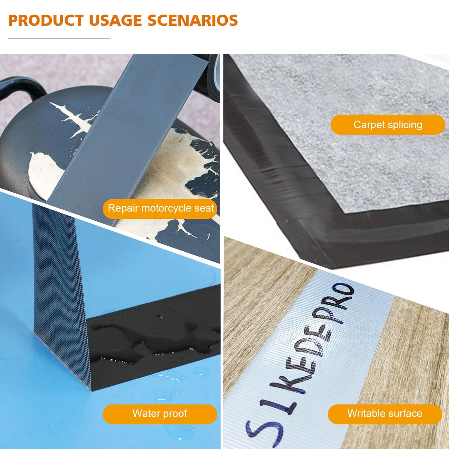 SIKEDEPRO 5-Pack Black Heavy Duty Duct Tape， 2 inches x 30 Yards Duct Tape,Strong, ducttape, Flexible, No Residue, Waterproof High Strength,All-Weather and Tear by Hand - Bulk Value for Repairs