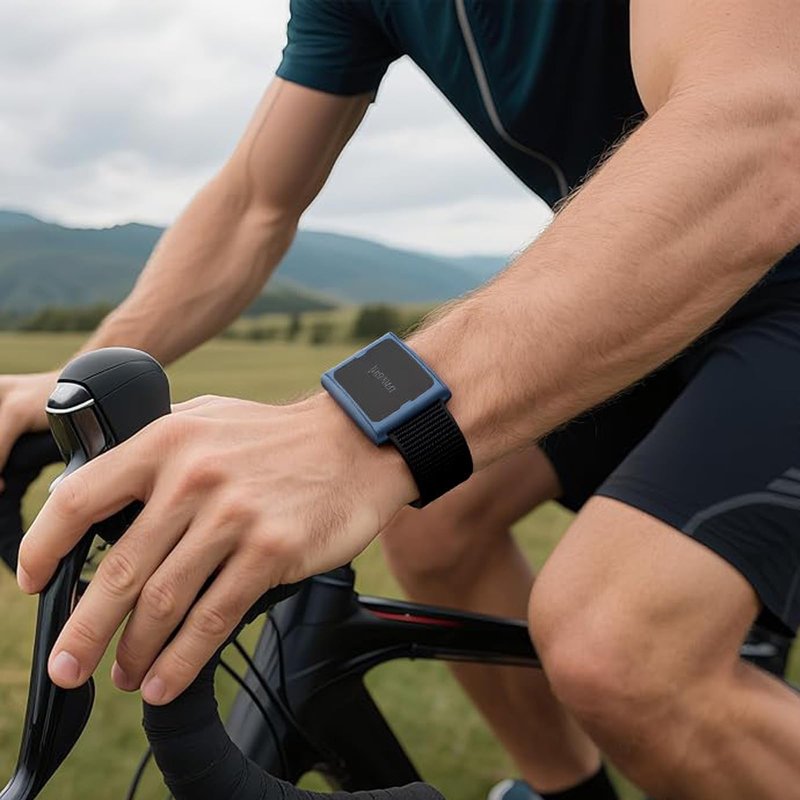 XINGMALY 3-Pack Adjustable Nylon Band Compatible with Amazfit Helio Fitness Tracker Strap, Breathable Arm/Ankle Strap with Quick Release & Secure Hook-and-Loop Closure (Black Gray,Black,Blue Gray)