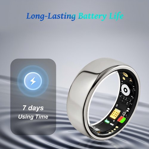 Smart Ring for Women Men,Fitness Tracker Ring with Heart Rate, Sleep Monitoring, Blood Oxygen, Step Counting for iOS and Android, No Subscription Fee, Waterproof, Valentines Day Gifts(Silver, 10)
