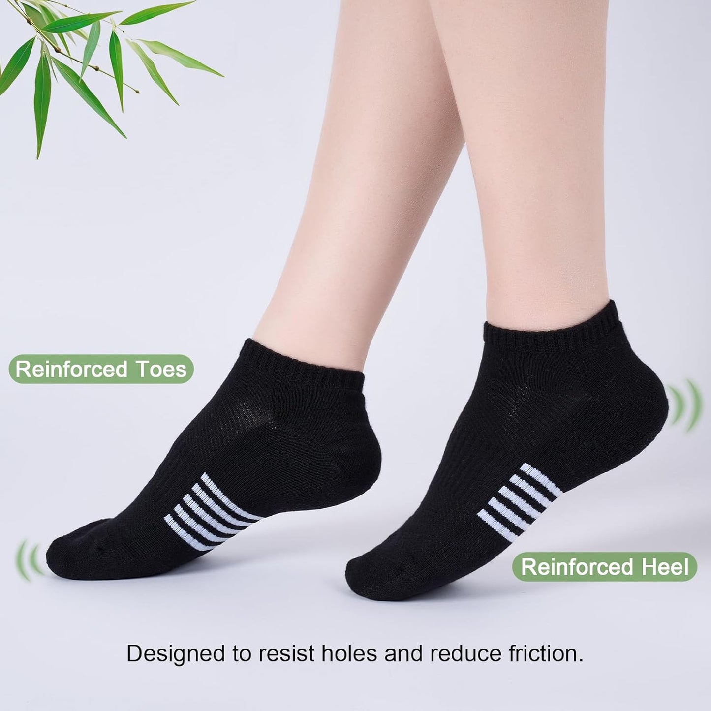 Skiennix Ankle Socks for Women - 12 Pairs Bamboo Viscose, Breathable & Moisture-Wicking, Low Cut