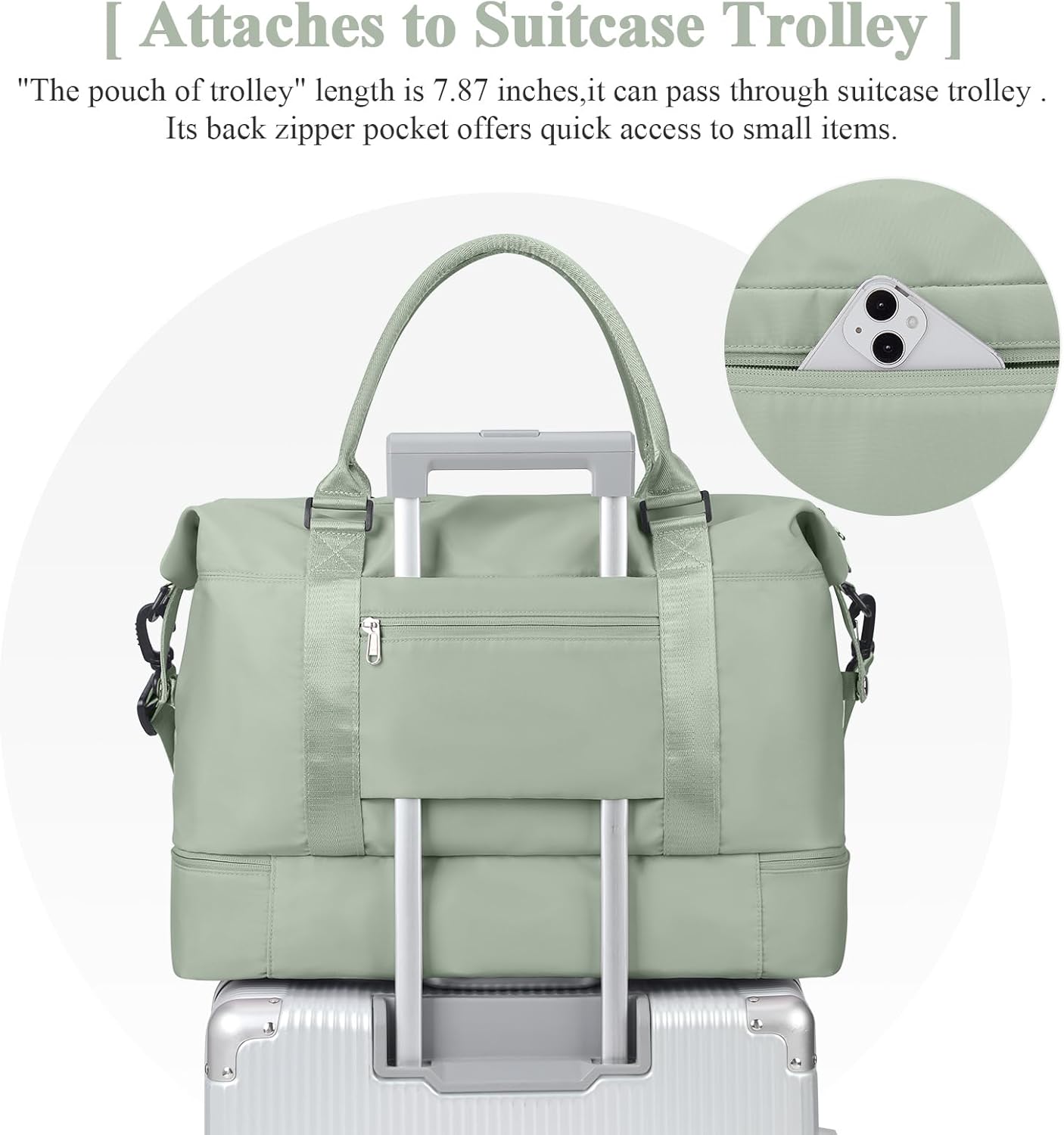 Skiennix Travel Duffel Bag - Shoes Compartment & Carry-On Design | Perfect for Overnight Getaways 18x14x8