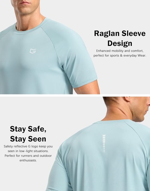 G Gradual Men's Athletic Workout T-Shirts - Moisture-Wicking Cooling Short Sleeve Performance Tee for Gym & Tennis