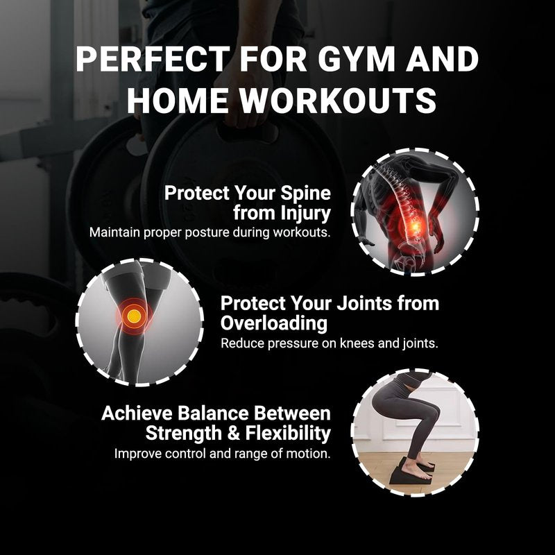 Squat Wedge Block for Heel Elevated Squat 2 Pcs Set, Improve Mobility Balance and Strength Performance Weightlifting Calf Stretcher Slant Board for Squat