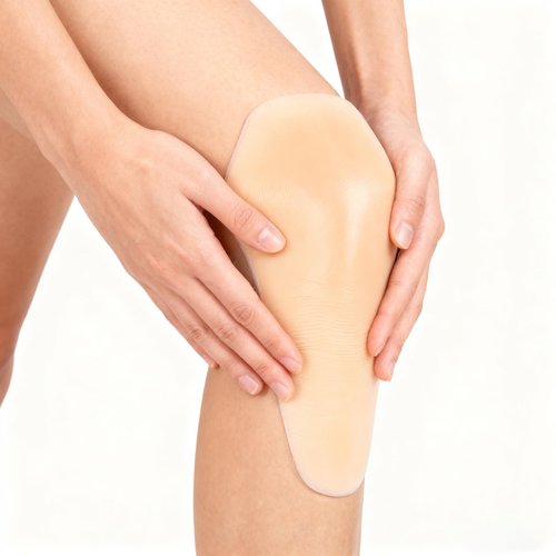 WTYPOPK 1 Pair Silicone Nude Knee Pads, Adhesive Thin Knee Pads for Dancers, Skateboard, Skating, Skate, Football, Cycling, Workout, Knee Protection for Women Men