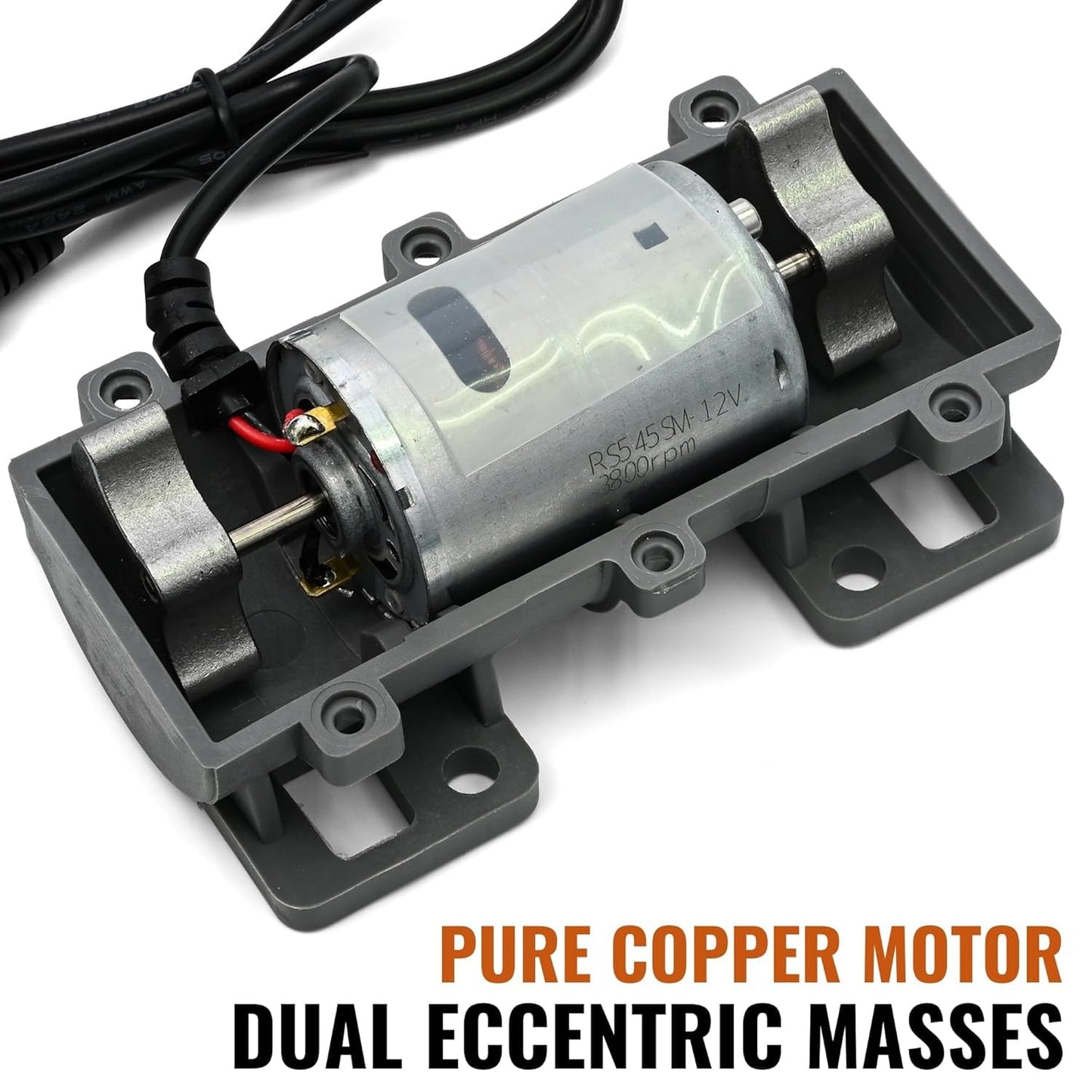 3800RPM Electric Motor, Vibration Motor, DC 12V Vibrating Motor 10W Carbon Brush Motor, Adjustable Power Supply for Electric Massage Chair Bed Industry Sieve Shaker Vibrators