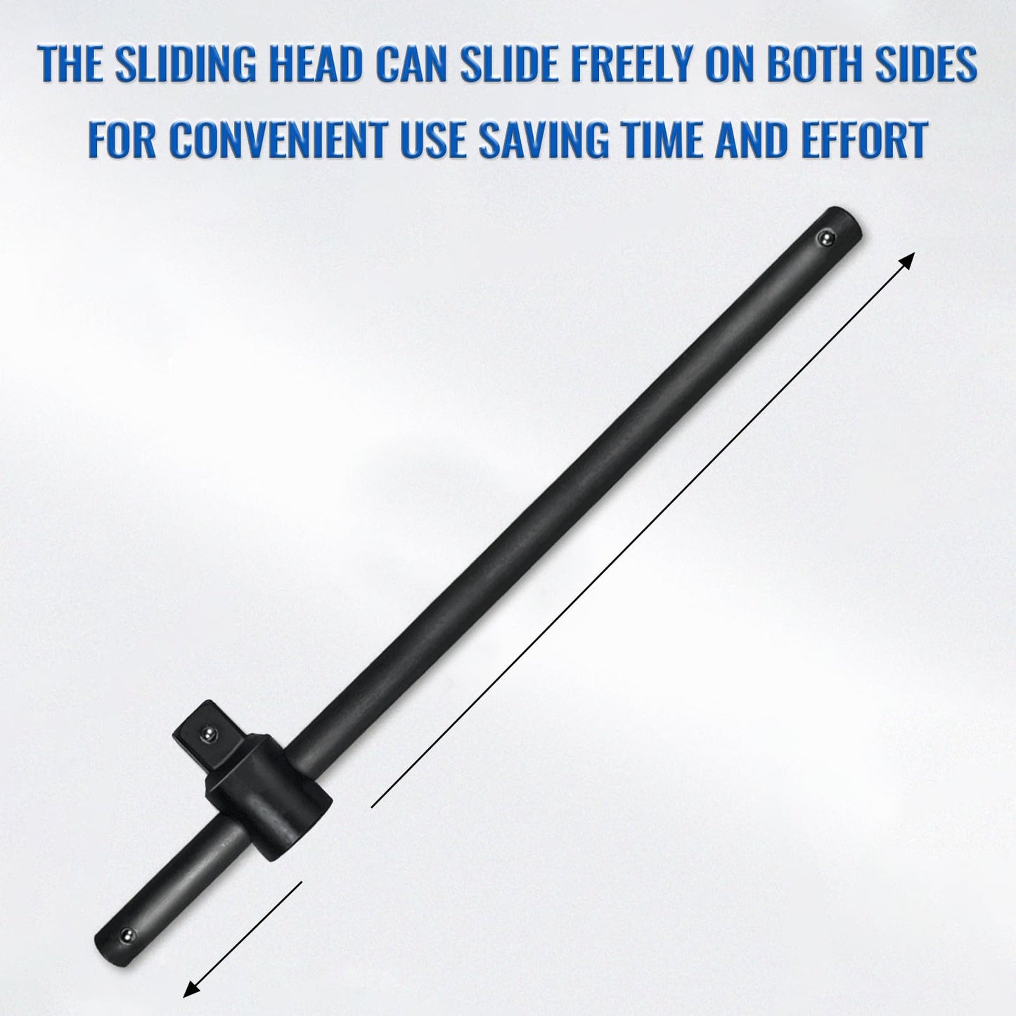 Yulatik 1/2" T-Handle Sliding Wrench Breaker Bar, 9.84 Inch Heavy Duty Steel Drive Socket Hand Tool, Gifts for Men & Dad