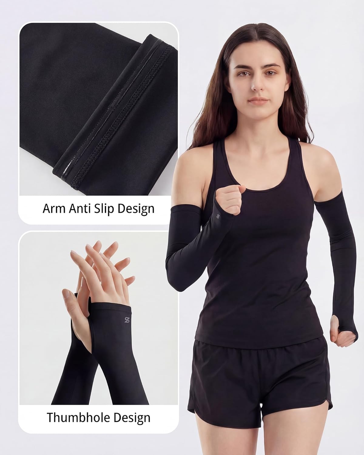 Stelle UV Arm Sleeves - Cooling Sun Protection with Thumb Holes for Golf & Outdoor Activities