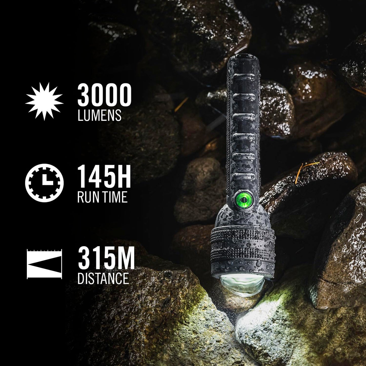 Coast GX40R 3000 Lumen Waterproof Rechargeable LED Flashlight