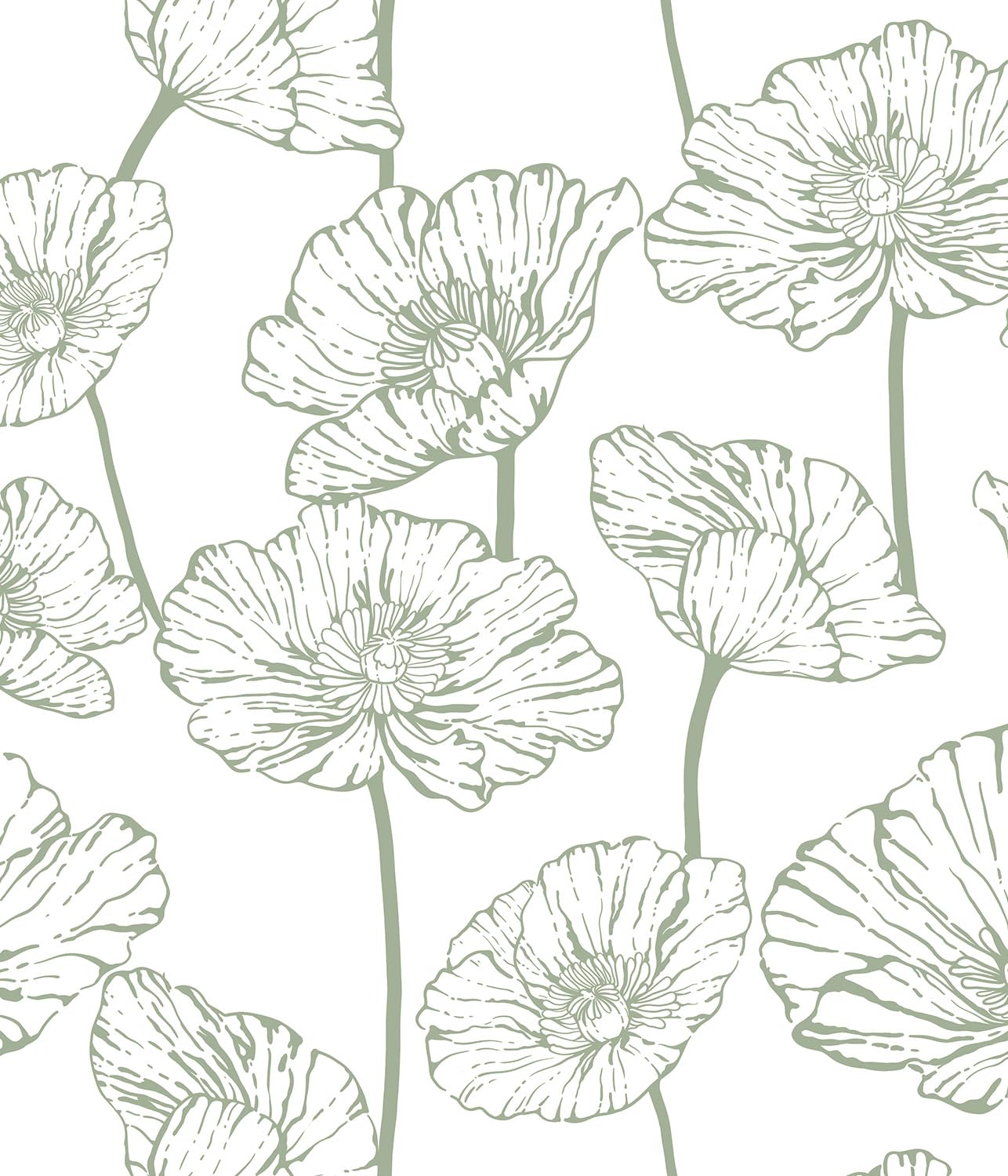 Orainege Floral Peel and Stick Wallpaper Boho Contact Paper Green and White Wallpaper 17.3inx118.1in Self Adhesive Removable Decorative Wall Paper for Bedroom Bathroom Cabinets Decor Vinyl