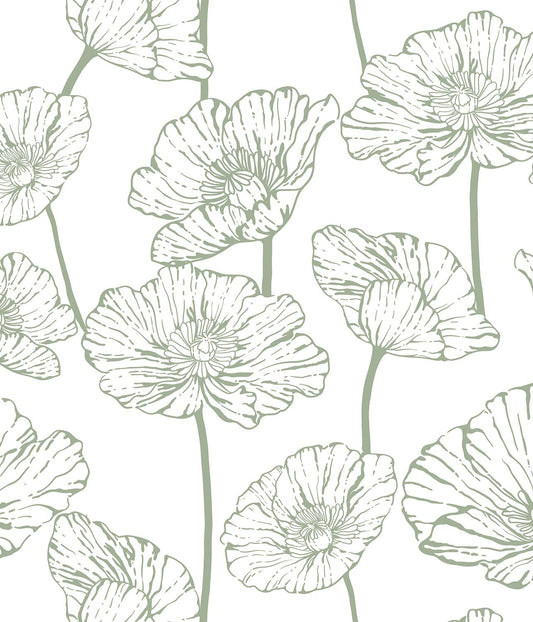 Orainege Floral Peel and Stick Wallpaper Boho Contact Paper Green and White Wallpaper 17.3inx118.1in Self Adhesive Removable Decorative Wall Paper for Bedroom Bathroom Cabinets Decor Vinyl