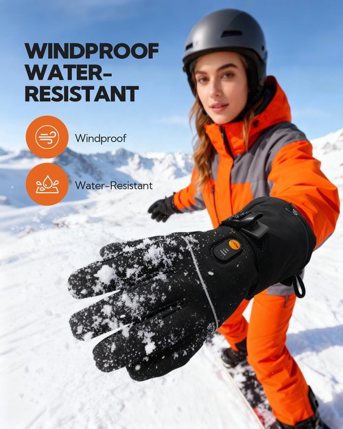 Lithlabo Heated Gloves for Men Women, 7.4V Rechargeable Electric Heated Gloves for Winter Arthritis Hands Motorcycle Riding (Large)