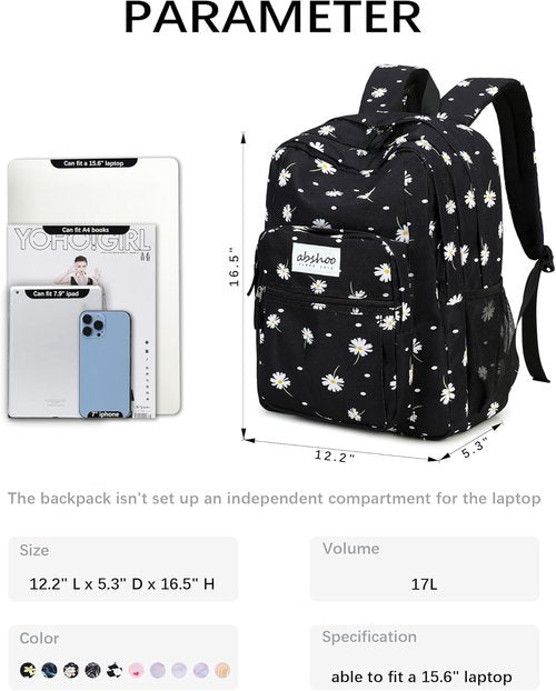 Abshoo Classical Basic Travel Backpack - Water Resistant Bookbag for School | Stylish & Durable