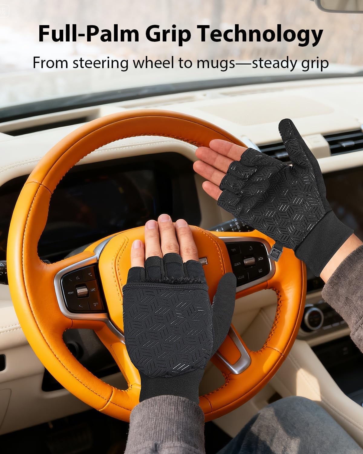 RIGWARL Winter Fingerless Gloves - Convertible Mittens with Hand Warmer Pocket | Unisex Running Gear