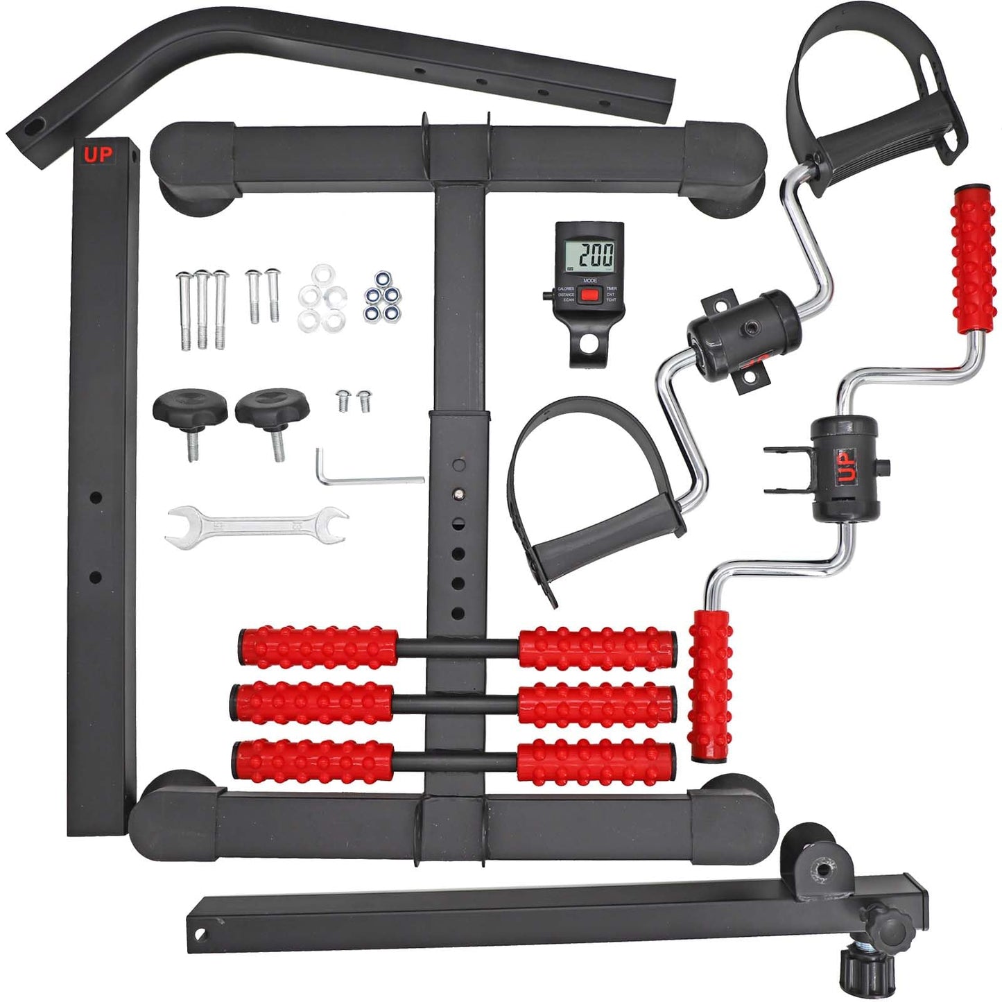 Pedal Exerciser Bike Hand Arm Leg and Knee Peddler Adjustable Fitness Equipment for Seniors, Elderly Home Dual Pedal Exercise Bike for Total Body, with Monitor - Great Gift for Elderly Rehab