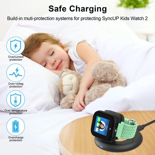 Charging Dock Compatible with SyncUP Kids Watch 2, Portable & Foldable Magnetic Charger with Charger C Cable for TMobile Sync UP Kids Watch 2, Replacement Charging Stand(Not for Sync UP 1)