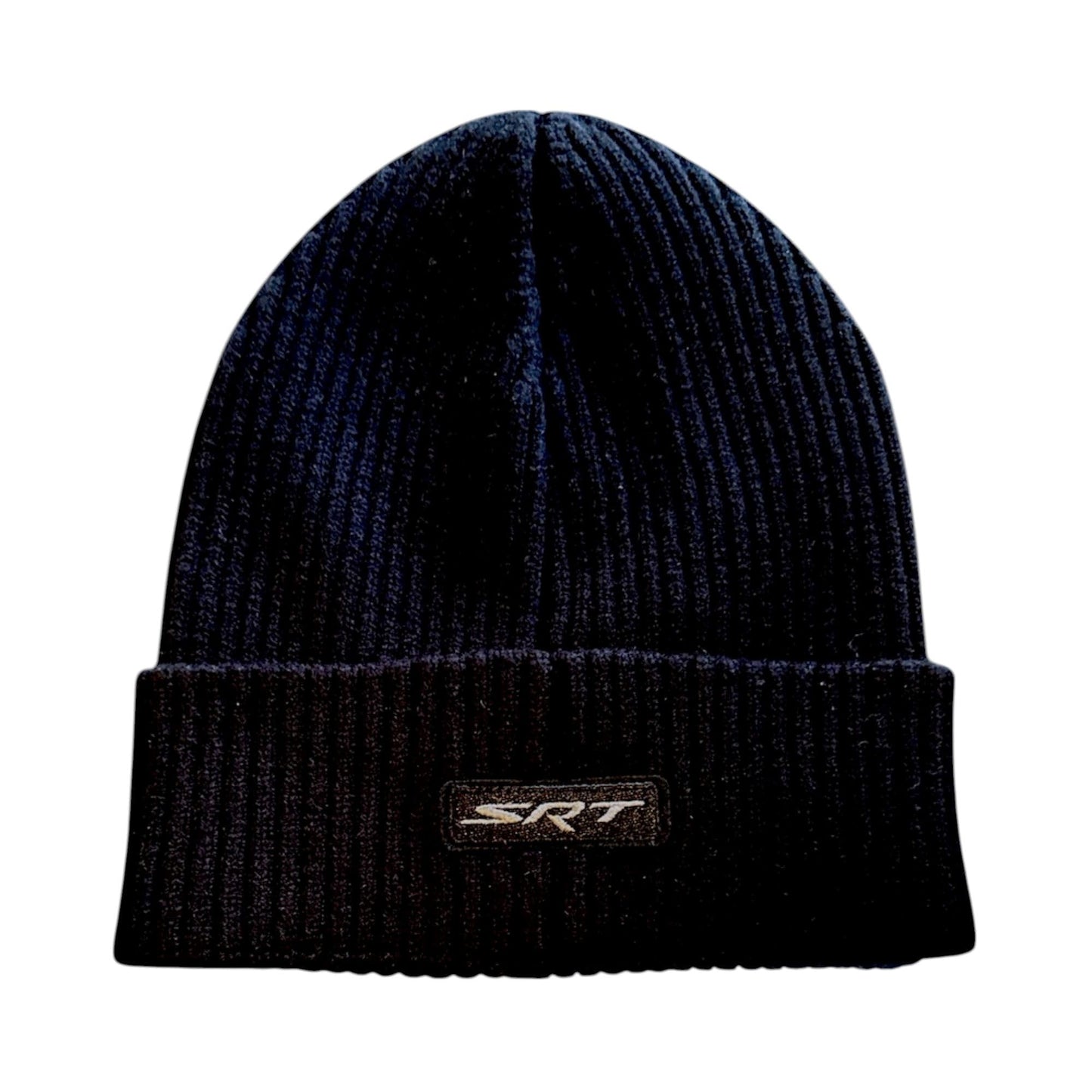 Dodge SRT Hellcat Flip Knit Hat – Black Cuffed Beanie with Front Hellcat Logo & Rear SRT Embroidery – One Size Fits Most