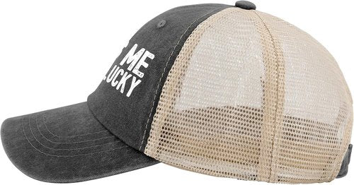 Kiss Me and Get Lucky Hat - Funny Trucker Hat for Men | Perfect Birthday Gift