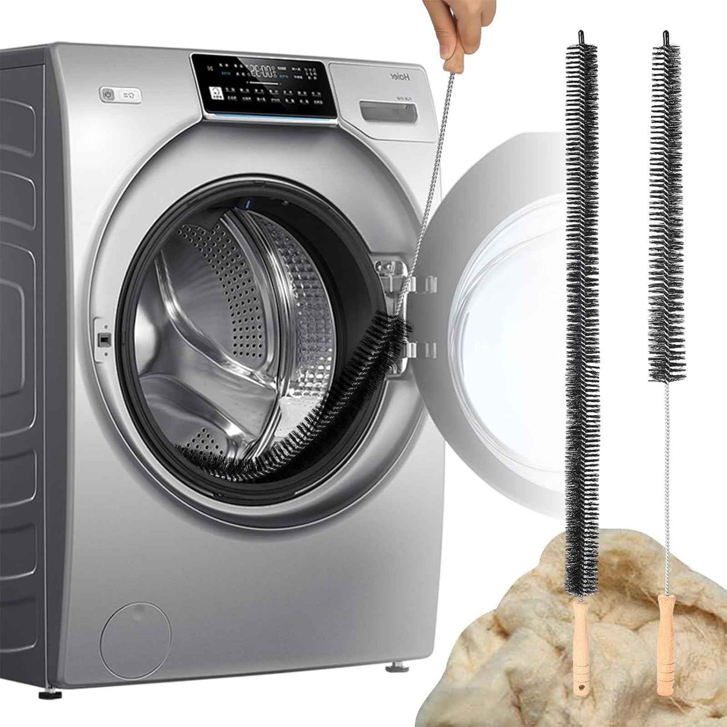 6 Pcs GE Washer Dryer Combo,WH01X35719 Lint Filter replacement with dryer vent brush,2025 New Lint Filter for Ge Washer Dryer Filter Sponge,Hand Washable and Reusable,Models: PFQ97HSPVDS