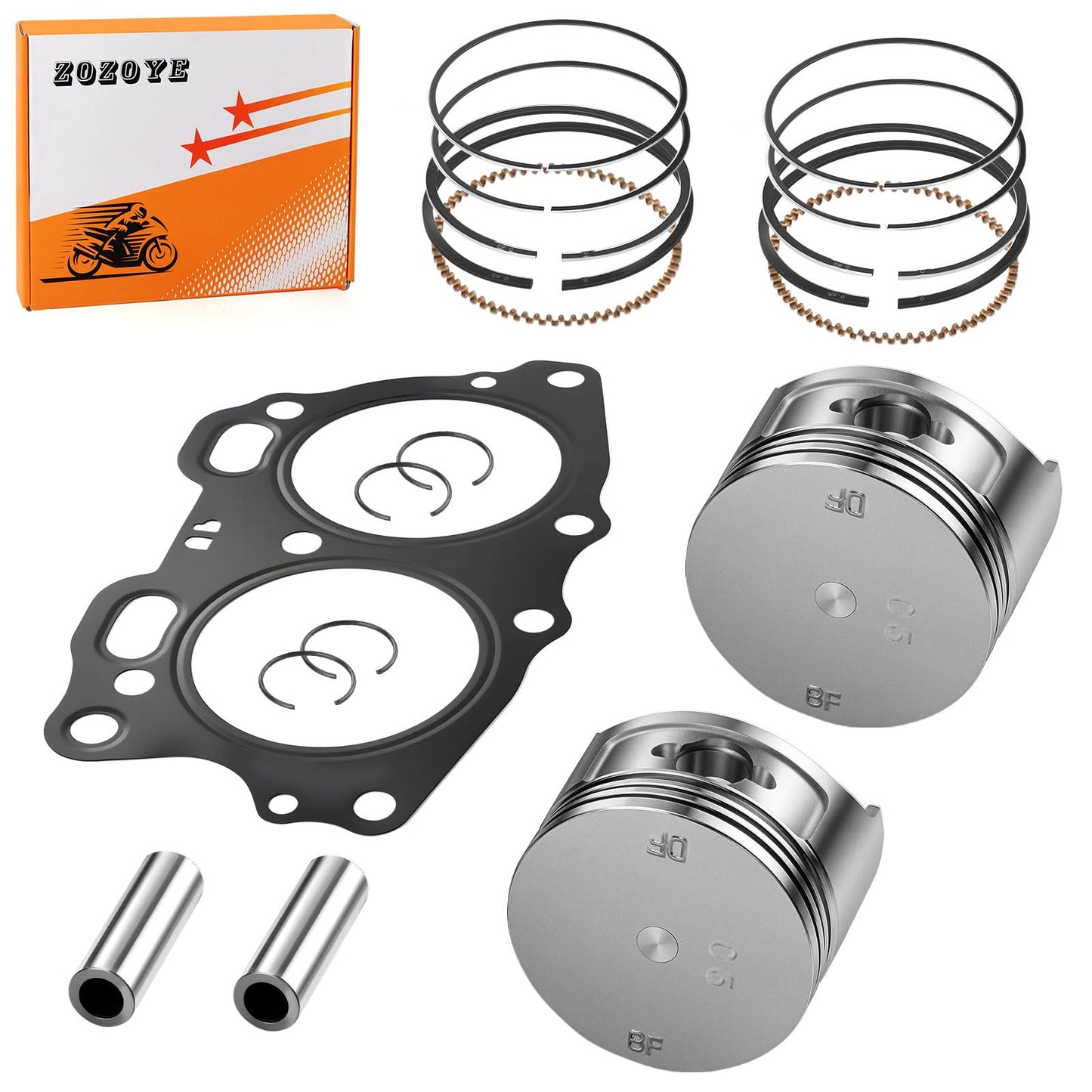 For EZGO Fuji Robin 295cc 4 Cycle Gas Golf Cart EH29C MCI Engine Oversize 0.5mm Piston + Ring Set W/Gasekt 26607-G01 26608-G01 1991-2008
