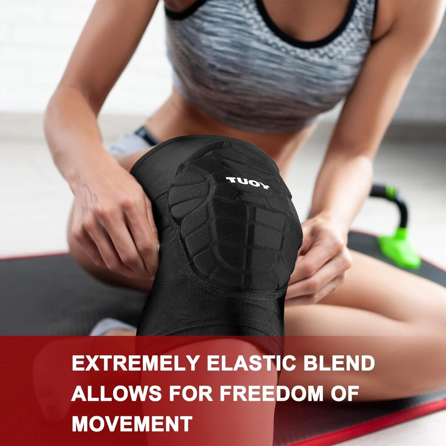 TUOY Compression Knee Pads - Padded Protection for Youth & Adults | Comfortable Fit (1 Pair)