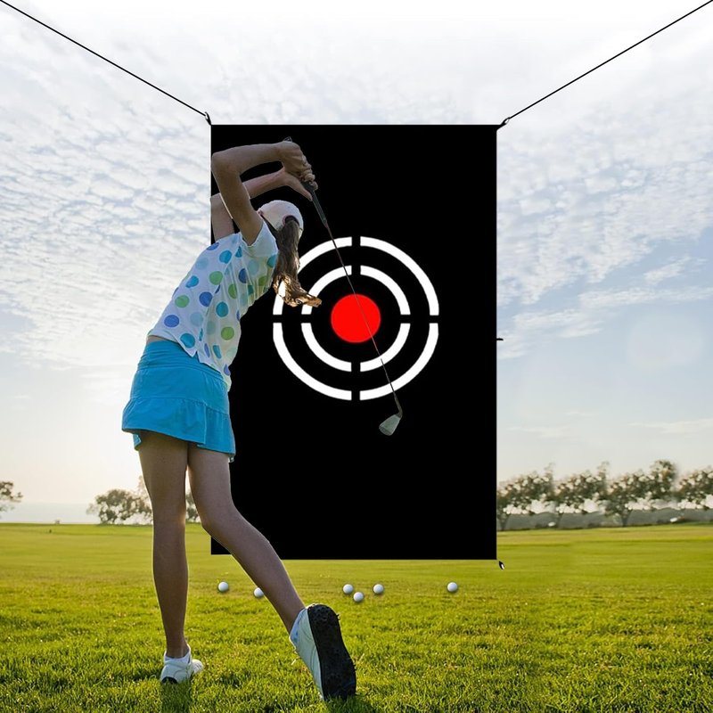 Gulfmore Golf Target Cloth - 5x3FT Durable Net Target with Hitting Range for Accuracy Practice - Portable for Home & Backyard Golf Training Players