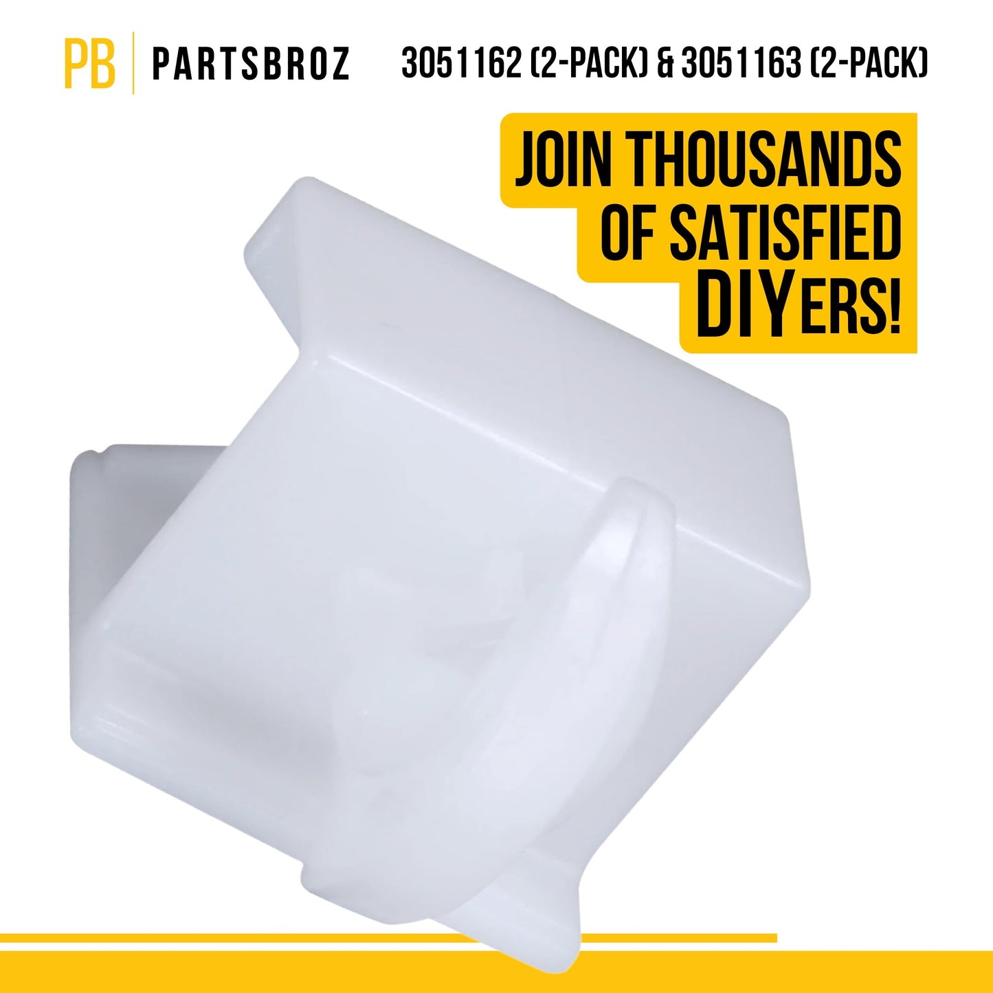 PartsBroz 3051162 Front Drawer Glide & 3051163 Rear Drawer Glide (2-Pack) - Compatible With Frigidaire Tappan Kenmore Gibson Microwave Oven Range - Replaces AP2121517 PS434226 AP2121518 PS434227