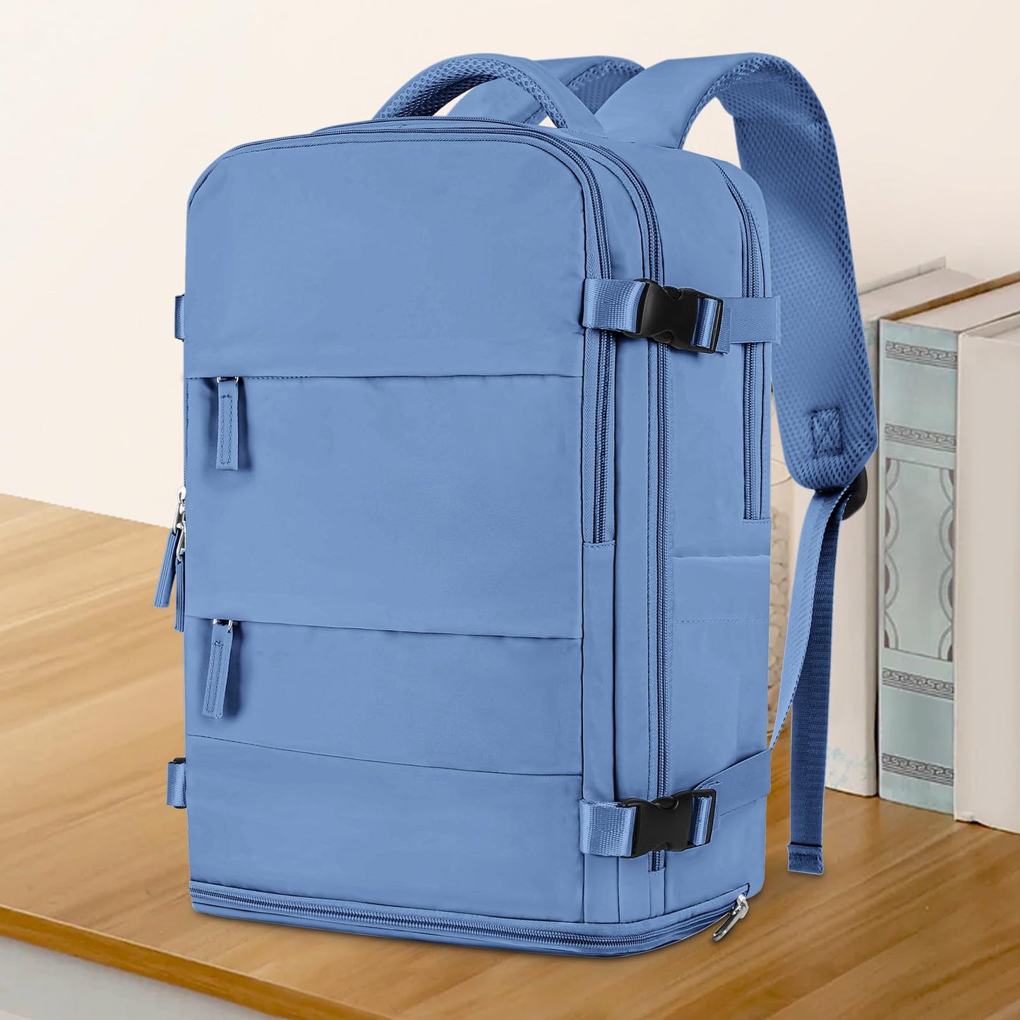 coowoz Travel Backpack for Women Men,Carry On Backpack,Hiking Backpacks Outdoor Sports Rucksack Casual Daypack Travel Essentials Sky Blue