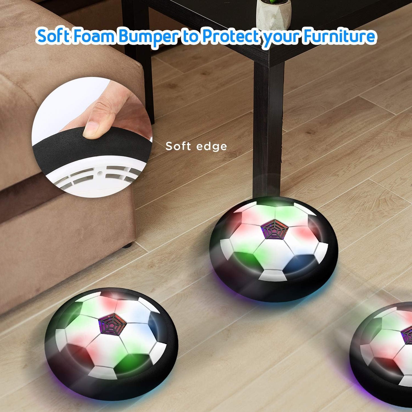 Toyk Boy Toys - LED Hover Soccer Ball - Air-Powered Indoor/Outdoor Football Game for Kids Ages 3-12