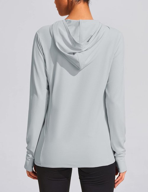 COOrun Women's Sun Protection Hoodie - UPF 50+ Full Zip Long Sleeve Activewear for Hiking & Running