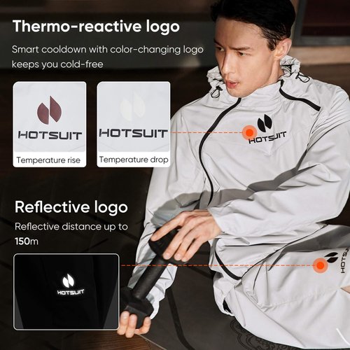 HOTSUIT High-Tech Men’s Sauna Suit Pants for Fitness Temperature Sensitive Logo Machine Washable，XL